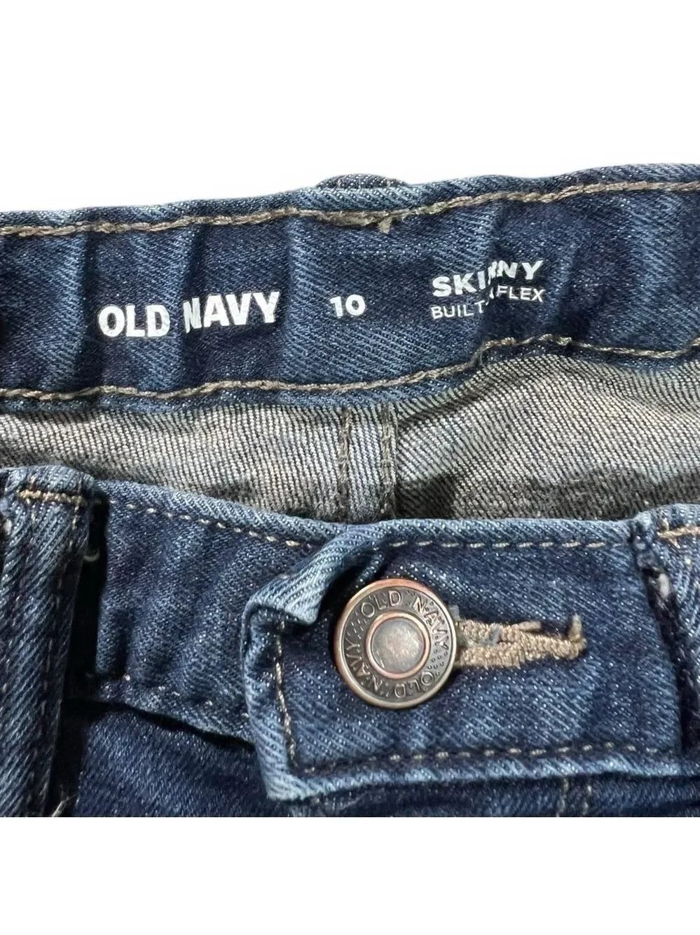 Old Navy Boy’s Built in Flex Skinny Jeans Dark Wash Size 10